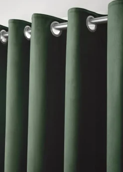 Laurence Llewelyn-Bowen Montrose Velvet Blackout Green Eyelet Curtains