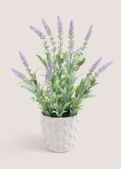 Lavender In Heart Embroidered Pot