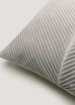 Light Grey Pleated Velvet Cushion