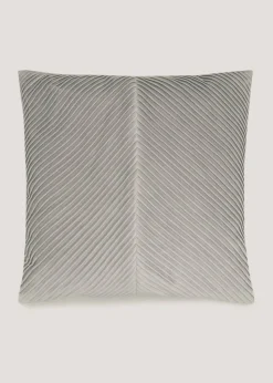 Light Grey Pleated Velvet Cushion