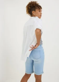 Lightwash Knee Length Shorts