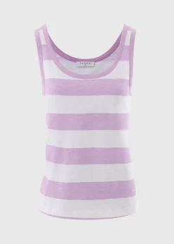 Lilac Stripe Slub Vest