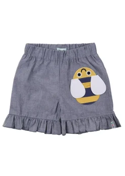 Lilly & Sid Blue Busy Bee Applique Shorts (24 Months- 8 Years)