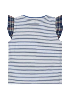 Lilly & Sid Blue Cat Applique Top (24 Months- 8 Years)