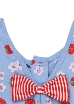 Lilly & Sid Blue Strawberry Print Playsuit (24 Months- 8 Years)