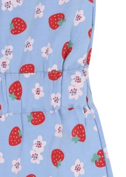 Lilly & Sid Blue Strawberry Print Playsuit (24 Months- 8 Years)