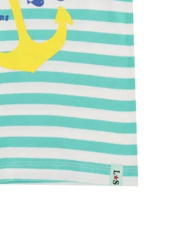 Lilly & Sid Green Sail The Seas Slogan T Shirt (0-8 Years)