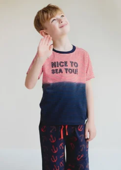 Lilly & Sid Multi Coloured Nice To Sea You Slogan Print T Shirt (0-8 Years)