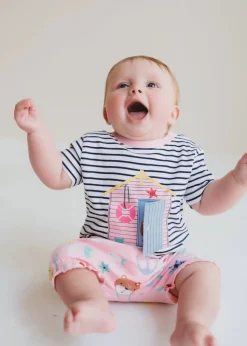 Lilly & Sid Multi Lilly At The Beach Print Top & Short Set (0- 24 Months)