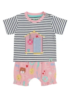 Lilly & Sid Multi Lilly At The Beach Print Top & Short Set (0- 24 Months)