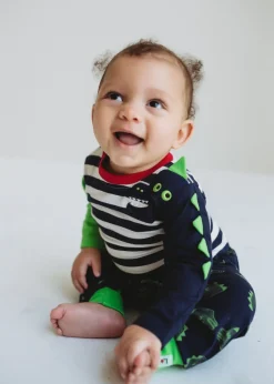 Lilly & Sid Multicoloured Dinosaur Applique Top & Jogger Set (0- 24 Months)