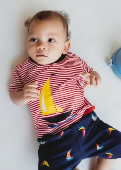 Lilly & Sid Multicoloured Boat Print Top & Short Set (0- 24 Months)