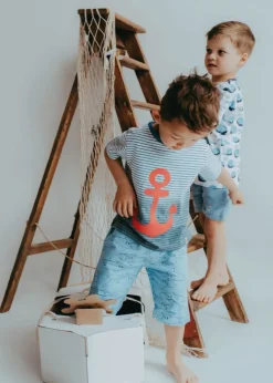 Lilly & Sid Multicoloured Anchor Print T-Shirt (24 Months- 8 Years)