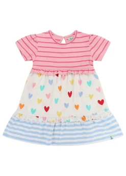 Lilly & Sid Multicoloured Heart & Stripe Print Dress (0-8 Years)