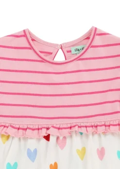 Lilly & Sid Multicoloured Heart & Stripe Print Dress (0-8 Years)