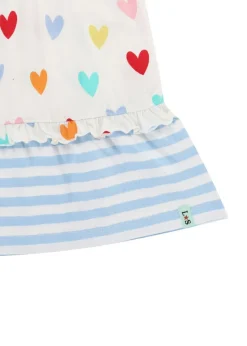 Lilly & Sid Multicoloured Heart & Stripe Print Dress (0-8 Years)