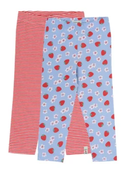 Lilly & Sid Multicoloured Strawberry & Stripe Print Leggings 2 pack (0-8 Years)