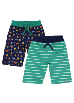 Lilly & Sid Multicoloured Bugs & Stripe Print Short 2 pack (0-8 Years)