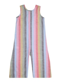 Lilly & Sid Multicoloured Rainbow Stripe Print Jumpsuit (24 Months- 8 Years)