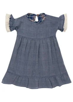 Lilly & Sid Navy Check Print Dress (0-8 Years)