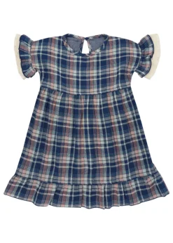 Lilly & Sid Navy Check Print Dress (0-8 Years)