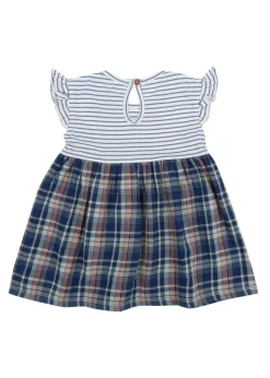 Lilly & Sid Navy Check & Stripe Dress (0-8 Years)