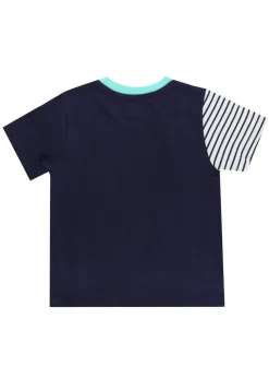 Lilly & Sid Navy Octopus Applique T Shirt (0-7 Years)