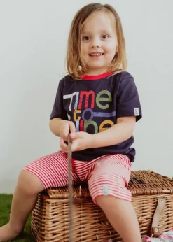 Lilly & Sid Navy Time To Shine Slogan Print Top (0-8 Years)