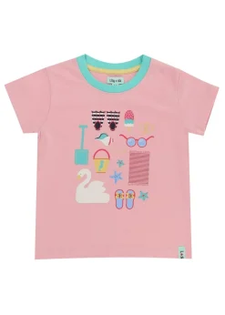 Lilly & Sid Pink Beach Print Top (0-8 Years)