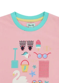 Lilly & Sid Pink Beach Print Top (0-8 Years)