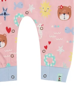 Lilly & Sid Pink Lilly & Friends Print Romper (24 Months- 8 Years)