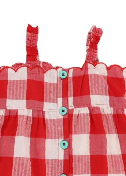 Lilly & Sid Red Gingham Print Dress & Short Set (0-8 Years)