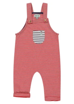 Lilly & Sid Red Stripe Print Dungarees (0- 24 Months)