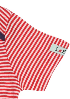Lilly & Sid Red Whale Applique Romper (0-12 Months)