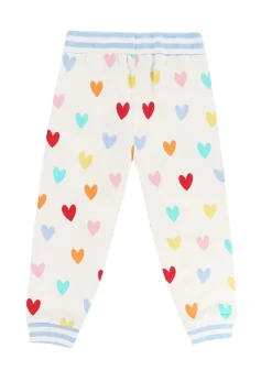 Lilly & Sid White Heart Print Joggers (12 Months- 8 Years)