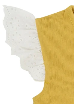 Lilly & Sid Yellow Floral Applique Romper (0- 24 Months)