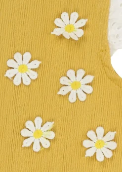 Lilly & Sid Yellow Floral Applique Romper (0- 24 Months)