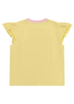 Lilly & Sid Yellow Sunday Slogan Applique Top (0-8 Years)