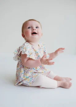 Lily & Sid Pink Mini Floral Print Dress & Legging Set (0 -  24 Months)