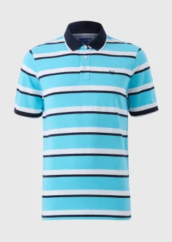 Lincoln Bright Blue Striped Polo Shirt