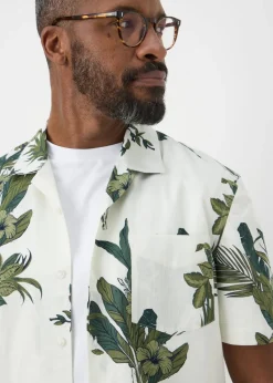 Lincoln Ecru Leaf Print Shirt