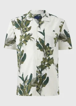 Lincoln Ecru Leaf Print Shirt
