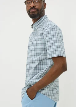 Lincoln Teal Mini Check Shirt