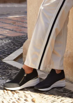 Linzi Adler Black Flyknit Wedged Trainer