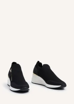 Linzi Adler Black Flyknit Wedged Trainer