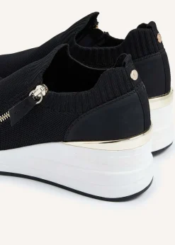 Linzi Adler Black Flyknit Wedged Trainer