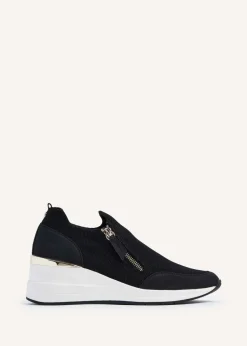 Linzi Adler Black Flyknit Wedged Trainer