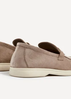 Linzi Alette Mocha Faux Suede Slip On Summer Loafer