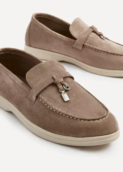 Linzi Alette Mocha Faux Suede Slip On Summer Loafer