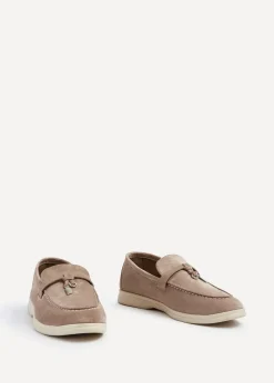 Linzi Alette Mocha Faux Suede Slip On Summer Loafer